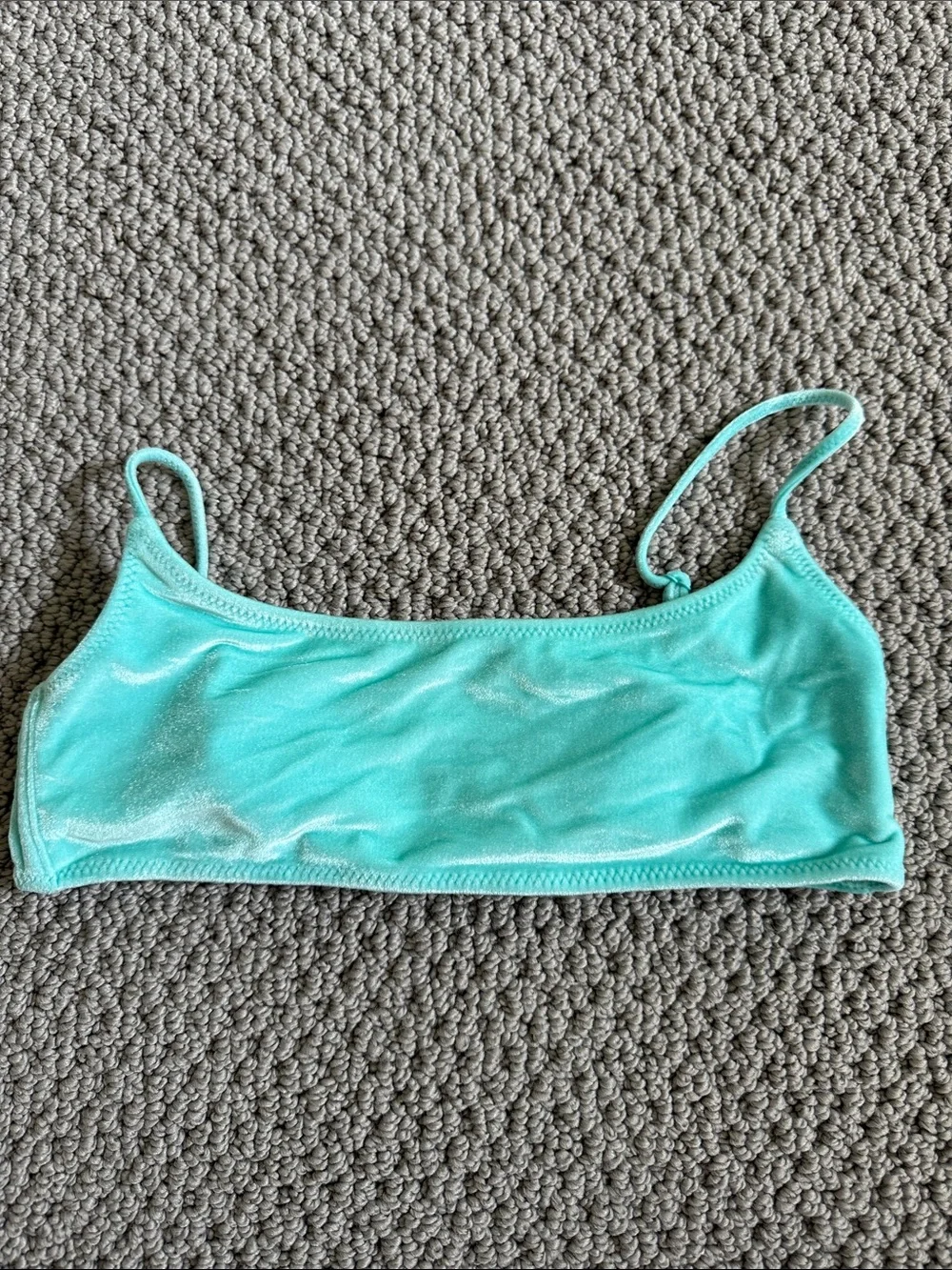 triangl swimwear aqua turquoise velvet bikini top